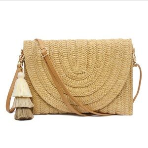 Boho Woven Raffia Shoulder Bag